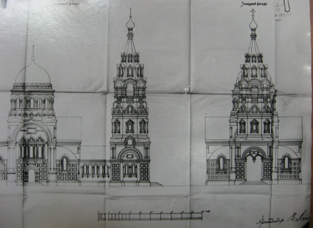 Проект колокольни Вознесенского храма на Городке